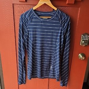 Reebok Blue Striped Long Sleeve Shirt